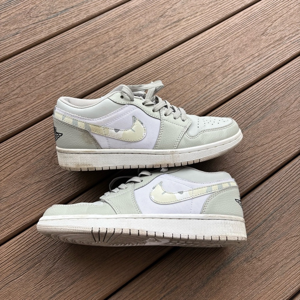 Camo grey jordan 1 low